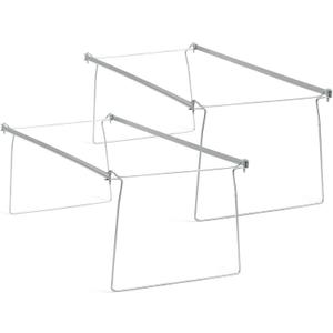 Smead Heavy Duty Steel Hanging File Folder Frame, Letter Size, Gray, Adjustable Length 23" to 27", 2 per Pack (64872)