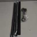 Black Curtain Rods for Windows 66 to 120 Inches (5ft -10ft) - 1" Diameter Thick Heavy Duty Drapery Rod, Adjustable Brackets with Hidden Screws, Metal Finials for Living Room Bedroom Outdoor
