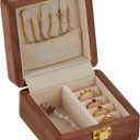 Travel Jewelry Case Wood Small Jewelry Box for Women Wood Jewelry Organizer Storage Holder For Earrings Rings Necklaces Velvet Wooden Jewelry Box With Lock