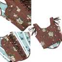 UTOWO Women Renaissance Floral Bodice Corset Tops Gothic Overbust Steampunk Bustier Leopard Bodyshaper (Brown, S)