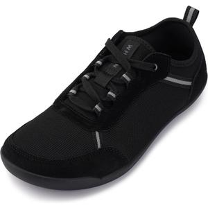 WHITIN Barefoot Shoes for Men Wide Toe Box Width Zero Drop Minimalist Sneaker Size 12 Knit Minimus Casual Walking Comfort Travel, Black, 46