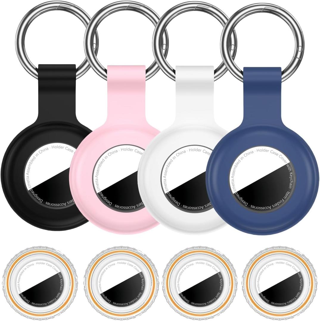 4 Pack Waterproof Holder Case for AirTag 2nd & 1st Gen, Multicolor-1 | Waterproof Case for Air Tags with Keychain, Shockproof GPS Cover, Anti-Scratch for Apple Tracker Item Tag Finders Accessories