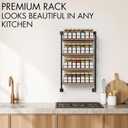 ZICOTO Space Saving Spice Rack Organizer Shelf for Wall Mount - Easy To Install Modern Hanging Racks For up to 56 Jars - Perfect Seasoning Organizer For Your Kitchen