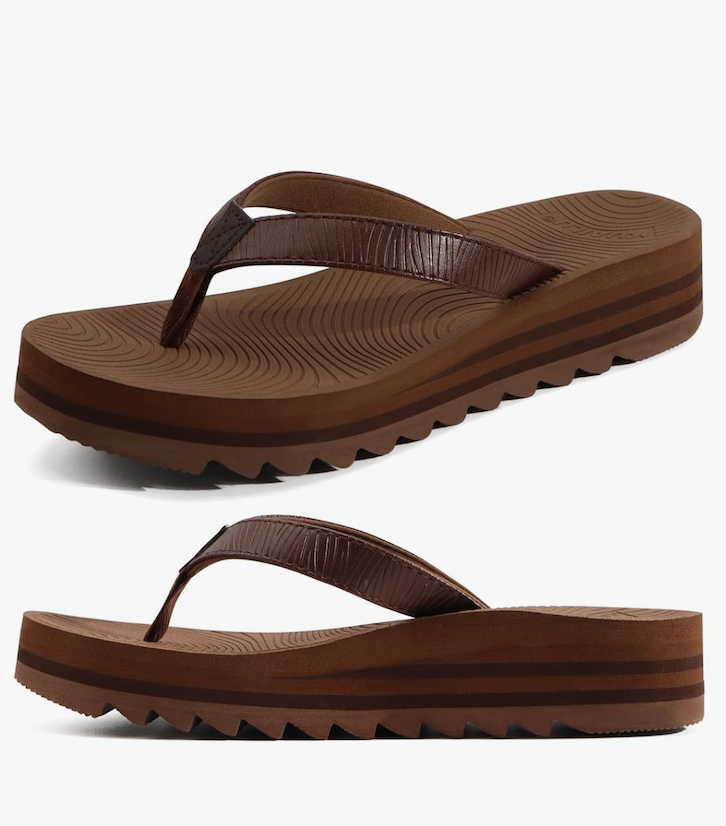 KuaiLu Women’s Flip Flops Ladies Yoga Mat Platform Thong Sandals Dressy Womans Lightweight Summer Slip On Beach Flip Flop Sandles, Soft Cushion Footbed, Arch Support 7