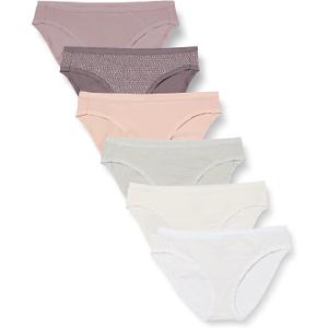Amazon Essentials Women's Breathable Cotton Bikini Brief Underwear with Full Coverage, Multipacks L