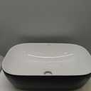 Davivy 17.9'' X 12.6'' Matte Black Oval Vessel Sink with Pop Up Drain,Bathroom Vessel Sinks,Bathroom Sinks Above Counter,Countertop Sink,Oval Bathroom Sink,Ceramic Vessel Sinks for Bathrooms