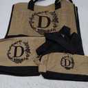Personalized Gifts for Women Tote Bag, Initial Jute Tote Bag & Makeup Bags Monogrammed Beach Bag w/ Zipper, Birthday Gifts Mothers Day Gifts for Mom Women Her Friend Sister Wife Grandma Teacher Nurse
