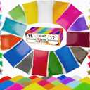 Colored Sand for Sand Art [15 Colors: 12 lbs], Colored Sands Bulk, Delightful Sands Art Fun for Crafts, Parties, Children, Nice Colorful Fun Sandy Crafts for Kids Age 3+, Non-Toxic, 15 Bags