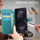 for Samsung Galaxy S26 Ultra Wallet Case Compatible with Magsafe, Magnetic RFID Blocking Card Holder Women Men Shockproof Wallet Phone Cover for Galaxy S26 Ultra 6.9", Bluish Green