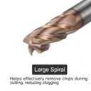 uxcell Carbide Square End Mill, 1/2" Diameter TiAlN Coated 4 Flutes Milling Bit Cutter, for Hardened Steel Stainless Steel Alloy Metal, 1/2" Shank 1" Cut Length 3" Long HRC50