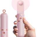 Portable Handheld Fan, USB Rechargeable 3 Speed Personal Small Pocket Fan Travel for Girl Women Outdoor (Pink)