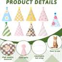11PCS Adorable Party Hats Set Birthday Hats for Dog/Cat Birthday Party Hat with Pom Poms Mini Partys Hat for Pet Decorations Photo Props Memorable Celebrations
