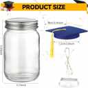 8 Pack 2026 Graduation Centerpieces for Tables Mason Glass Jar Centerpieces with LED Lights Graduation Party Decorations Set with Caps and Stickers for High School College Congrats Grad Decor Supplies