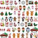 Dilunave 60 Sheets Christmas Iron on Transfers Santa Claus Patches Stickers Washable Heat Appliques Thermal Transfer Stickers for Shirt Cloth DIY Crafts Party Favors(Cute)