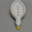 1 Pack Duck Ceramic Soap Dishes, Soap Holder with Drain, Soap Dish Container, Dish Soap Tray, Sponge Holder, Soap Tray for Shower, Bathroom, Bar, Kitchen, Counter (Duck)