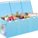 Extra Large Toy Box, Toy Box for Kids Boys Girls, Collapsible Sturdy Toy Storage Organizer with Mesh Pockets, 41"x14"x16" Kids Toy Chest Boxes Bins Baskets for Nursery, Playroom, Blue