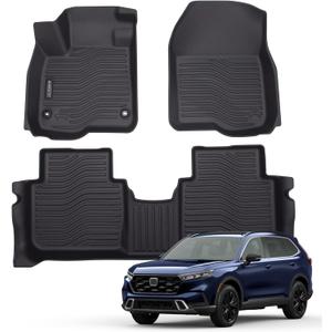 Auxko All Weather Floor Mats Fits for Honda CR-V 2023 2024 2025 2026 (Include Hybrid) TPE Rubber Liners Accessory for Honda CRV 2023 2024 2025 2026 Odorless Anti-Slip Mats Black