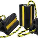 Rv Wheel Chocks for Trailers Camper Trucks and Small Aircraft Wheel Chock 2Pair4Pack Wheel Chocks Block with 3 Reflective Strips Versatile Heavy Duty Solid Rubber Wheel Immobilizers & Chocks (6.21"2pair4pack)