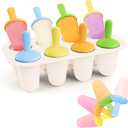 Lamesa Popsicles Molds Silicone, 8 Pieces BPA-Free Ice Pop Mold, Reusable Mini Toddler Popsicle Molds with Sticks, Homemade Small Popsicle Mold for Kids (White)