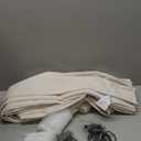 MIULEE Pinch Pleated Thick Linen Curtains 96 Inches 4 Panels Set Ivory Cream Back Tab Memory Trained Pinch Pleat Semi Sheer Light Filtering Privacy Curtains Window Drapes for Living Room Bedroom Birch