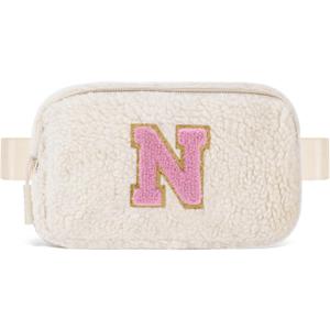 Uygafly Birthday Graduation Gifts for 5 6 7 8 9 10 11 12 13 14 15 16 Year Old Girl,Initials Fanny Pack Crossbody Bag for Girls Kids,Trendy Cute Purse Stuff - N,Cream