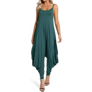 Dreamskull Women's Spaghetti Strap Harem Jumpsuit with Pocket Summer One Piece Romper Overalls for Women, S