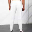 Mens Joggers with Zipper Pockets Lightweight Sweatpants for Men Pants Athletic Workout Running Track Gym (White, M)