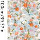 Niviy Orange Wildflowers Stained Glass Window Film, Rainbow Window Film Glass Decals Static Cling Stickers, Windows Tint for Home Bathroom (16.93 x 39.37inch)