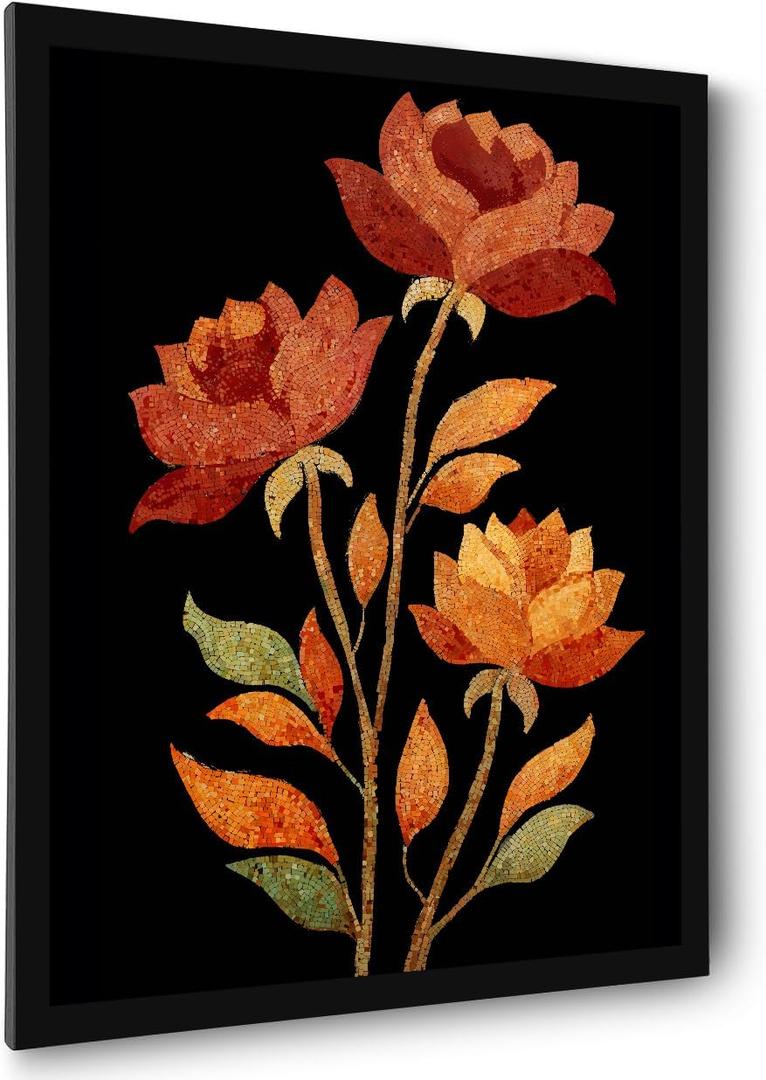Framed Bathroom Wall Art Prints Canvas Art Wall Decor Flowers Vintage Wall Art Decor 12x16 Inchs Flowers Wall Art Decorations Botanical Hallway Wall Art Artwork For Walls Pictures for Bathroom Bedroom