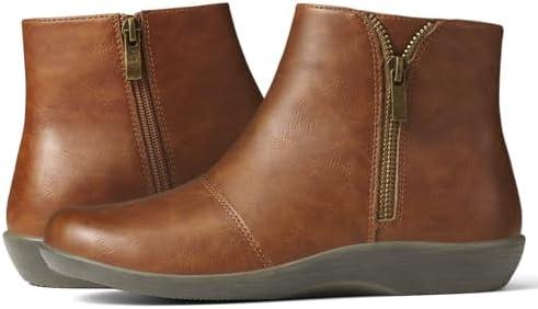 SUEDI Women's Ankle Boots Flat Booties Ruched Casual Short Boots Arch Support Comfortable Walking Boots for Women, 10