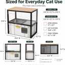 Cat Litter Box Enclosure with Litter Pan, Anti-Tracking Mesh Step, Pull-Out Tray, Clear Acrylic Splash Guards, Wood-Look Top Shelf, Hidden Cat Washroom Cabinet