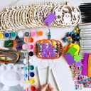 Winlyn 24 Sets Halloween Crafts Fall Pumpkin Crafts DIY Unfinished Paintable Wooden Pumpkin Wind Chimes Ornaments Craft Kits for Kids Classroom Activities Art Project Halloween Decoration Party Favors