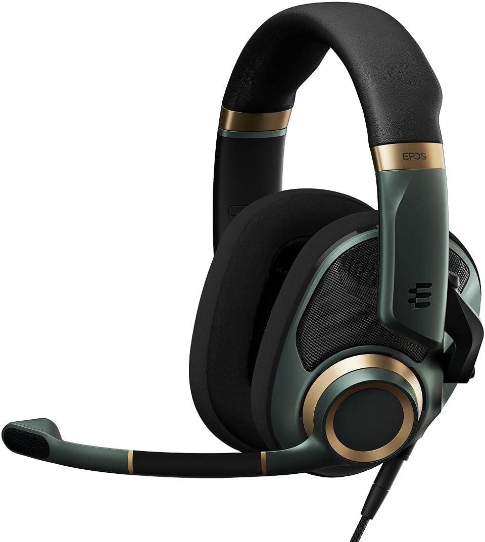 EPOS H6Pro - Open Acoustic Gaming Headset with Mic - Lightweight Headband - Comfortable & Durable Design - Xbox Headset - PS4 Headset - PS5 Headset - PC/Windows Headset - Gaming Accessories (Green) (One-size)
