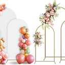 Arch Backdrop Stand and Cover Set, 3 Metal Balloon Arch Backdrop 4ft 5ft 6ft, Gold Arched Stand Frame for Wedding, Parties,Birthday, Backdrop Decorations (White,4ft+5ft+6ft)