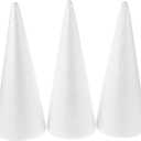 DOITOOL Cardboard Cones 3PCS White Craft Foam Cones for Crafts 12 Inch, Christmas Foam Tree for DIY Crafts, DIY Christmas Gnomes, Holiday Decor White Craft Balls