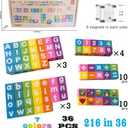 Magnetic Letters Blocks Magnetic Alphabet & Numbers ABC Learning Toys for Kids Colorful Uppercase Lowercase Numbers Math Symbols Emoticons Toys for Boys Girls 216 in 36 pcs