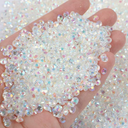 White Jelly Rhinestones for Bedazzling, 2-6 mm Flatback Gems for Crafts Clothing Clothes Tumblers Shoes Nails