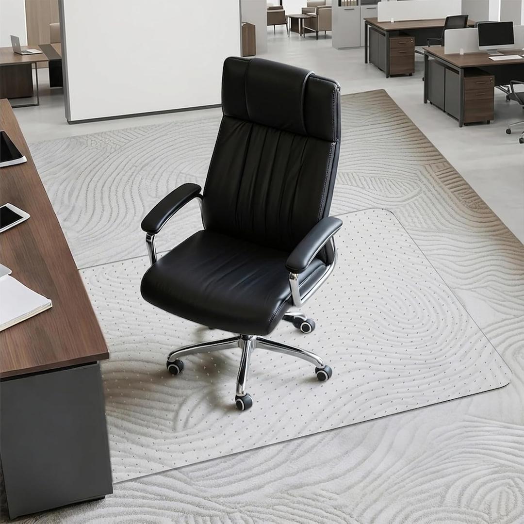 Office Chair Mat for Carpet: 30" x 48" Plastic Heavy Duty Computer Desk Mats for Low Flat and No Pile Carpeted Floor - Clear Rug Pad for Rolling Chairs Office Work Home Gaming Rectangle