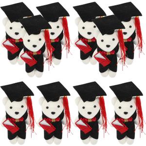 Alipis Graduation Bear Accessories, Cartoon Plush Graduation Bear Doll, Plush Bouquet Decorative Accessories for 2025 College and High School Grad Party, 10PCS
