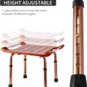 Teak Shower Bench with Handles, Shower Chair for Inside Shower, Height Adjustable Stool, Attached Shower Head Holder Skid pad, Supports Up to 300 Lbs Both Indoor and Outdoor use