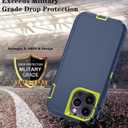Phone Case for iPhone 14 Pro Case with HD Screen Protector, Heavy Duty Shockproof & DustProof & Dropproof 3-Layer Cover Phone Case for iPhone 14 Pro (6.1'') (DarkBlueGreen)