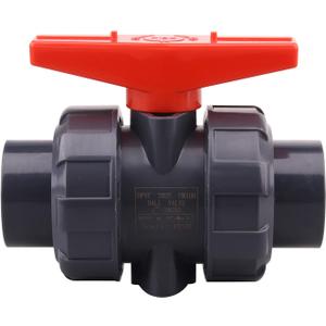 DERNORD PVC True Union Ball Valve with Full Port, EPDM O-Rings, and Reversible PTFE Seats,Rated at 200 PSI (1 inch Socket)