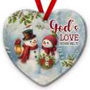 Couple Snowman Ornament 2025  Gods Love Never Melts Tree Decor - Romantic Holiday Keepsake Gift for Married, Couples, Newlyweds, Anniversary Decoration, Home Decor, Xmas Gift Idea for Her
