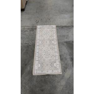 2x6 Hallway Washable Runner Rug : Vintage Soft Kitchen Laundry Runner with Non Slip Backing Farmhouse Entryway Living Room Floor Mat Stain Resistant Carpet for Bedroom Bathroom Distressed Beside Rug (Beige)