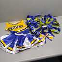 Spooktacular Creations Girl Cheerleader Costume, Halloween Cute Cheer Uniform Outfit with Accessories for Dress Up Parties (Small(5-7 yrs), Yellow Blue)