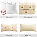 EMEMA Decorative Throw Pillow Covers Daisy Sun Flower Jacquard Pillowcase Cushion Case Rectangle for Couch Sofa Bed Living Room Bedroom Set of 1, 12x24 Inch, Beige
