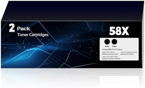 58X Toner Cartridge Black Laser Jet Pro M404dw Enterprise M406dn Compatible for HP 58X 58A Toner Cartridges Replacement Pro M404dw M406dn M404dn M404n MFP M430f M428dw M428fdn fdw Printer(2 Black)