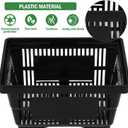 12 x 12PCS Shopping Baskets with Handles, 21L Durable Plastic Shopping Cart, Portable Grocery Basket for Supermarket Retail Shop Book Store Laundry, Black