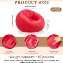 Realspring 6 9 12 Pcs Inflatable Bean Bag Chairs for Adults with Electric Air Pump, Blow up Couch Folding Portable Inflatable Couch Lazy Sofa for Outdoor Movie Night Camping(Red,6 Pcs)