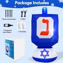 MICOCAH 6 FT Hanukkah Inflatables Outdoor Decorations, Inflatable Dreidel Built-in LED Lights Blow Up Yard Decoration, Hanukkah Decorations for Home Garden Lawn Hanukkah Decor Holiday Party, G6-3
